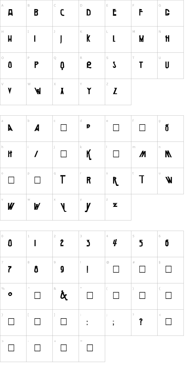 Character Map Airkraft Font