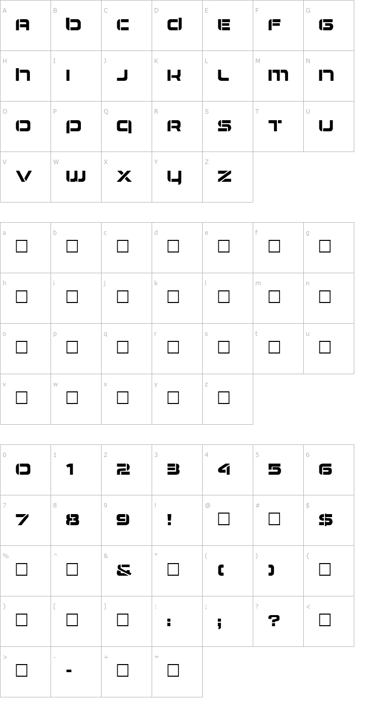 Character Map Airlock Font