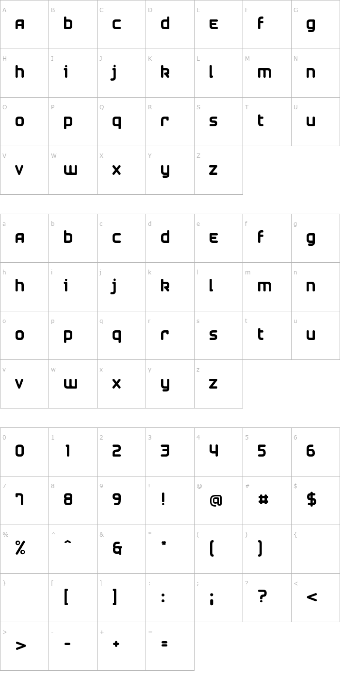 Character Map Airstrip Four Font