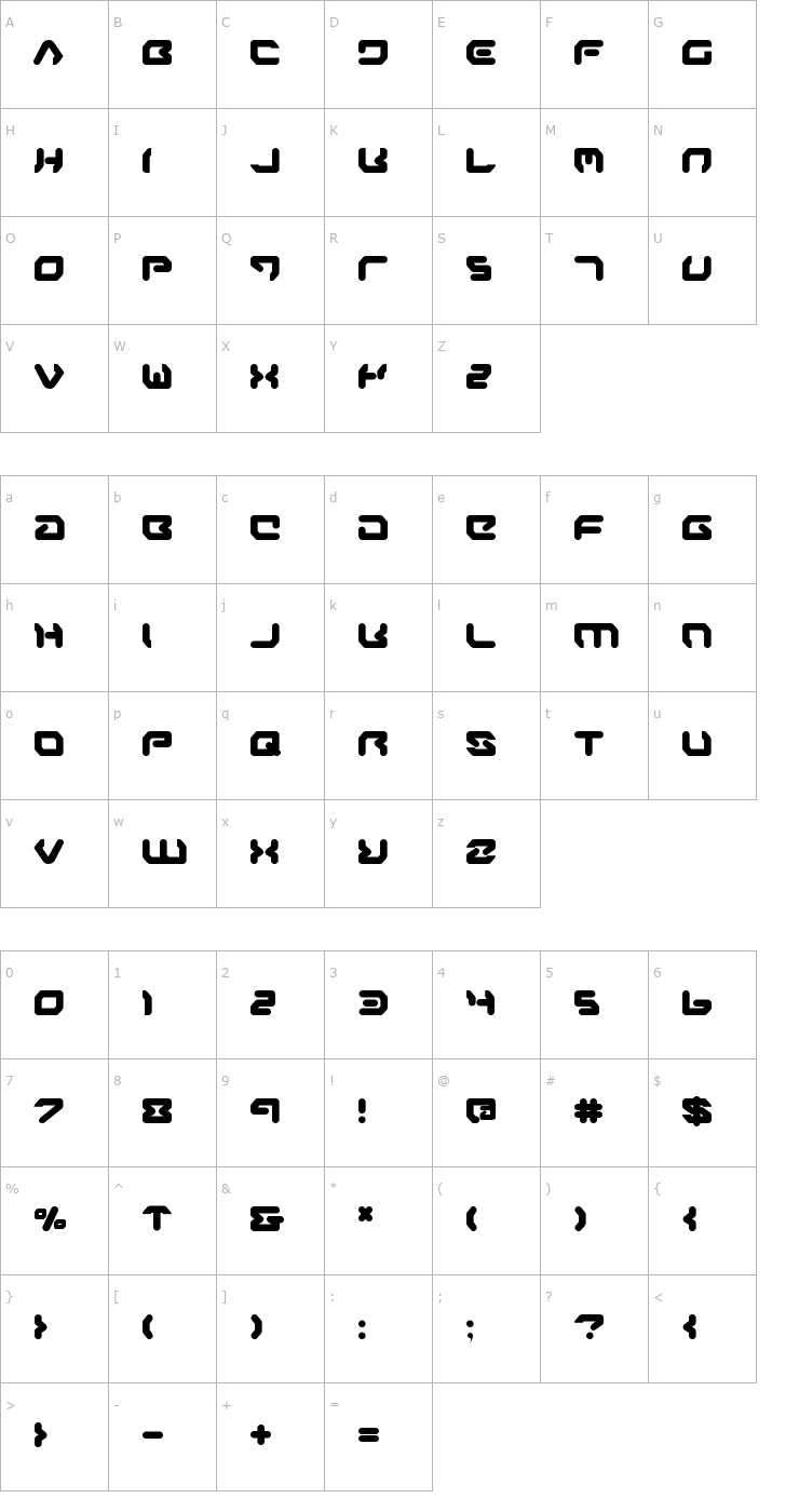 Character Map Airstrip One Bold Font