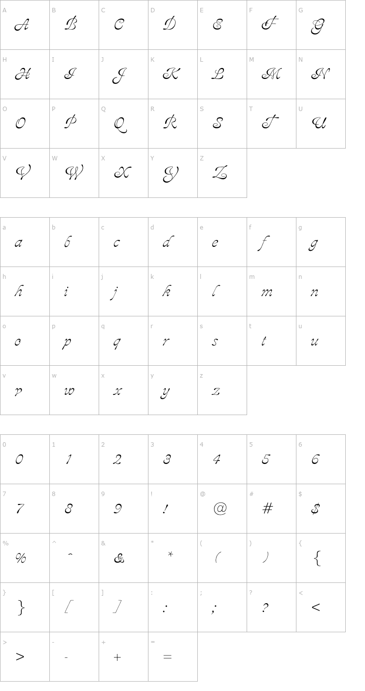 Character Map Ajile Font