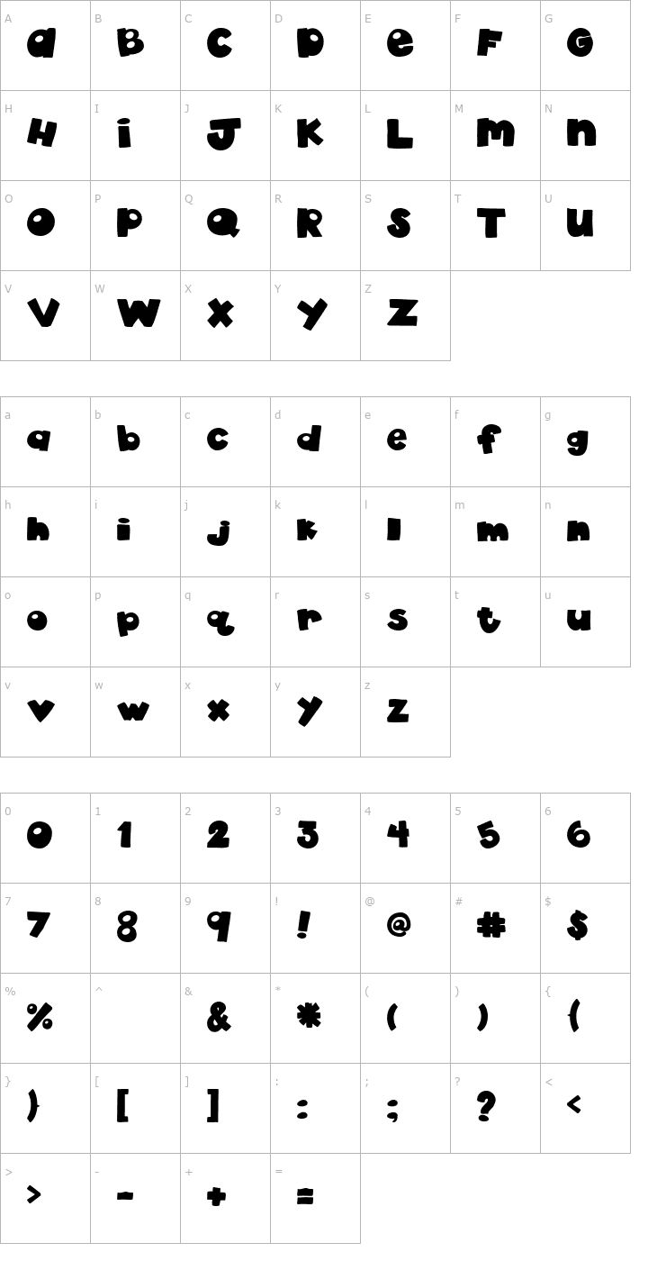 Character Map akaDylan Plain Font