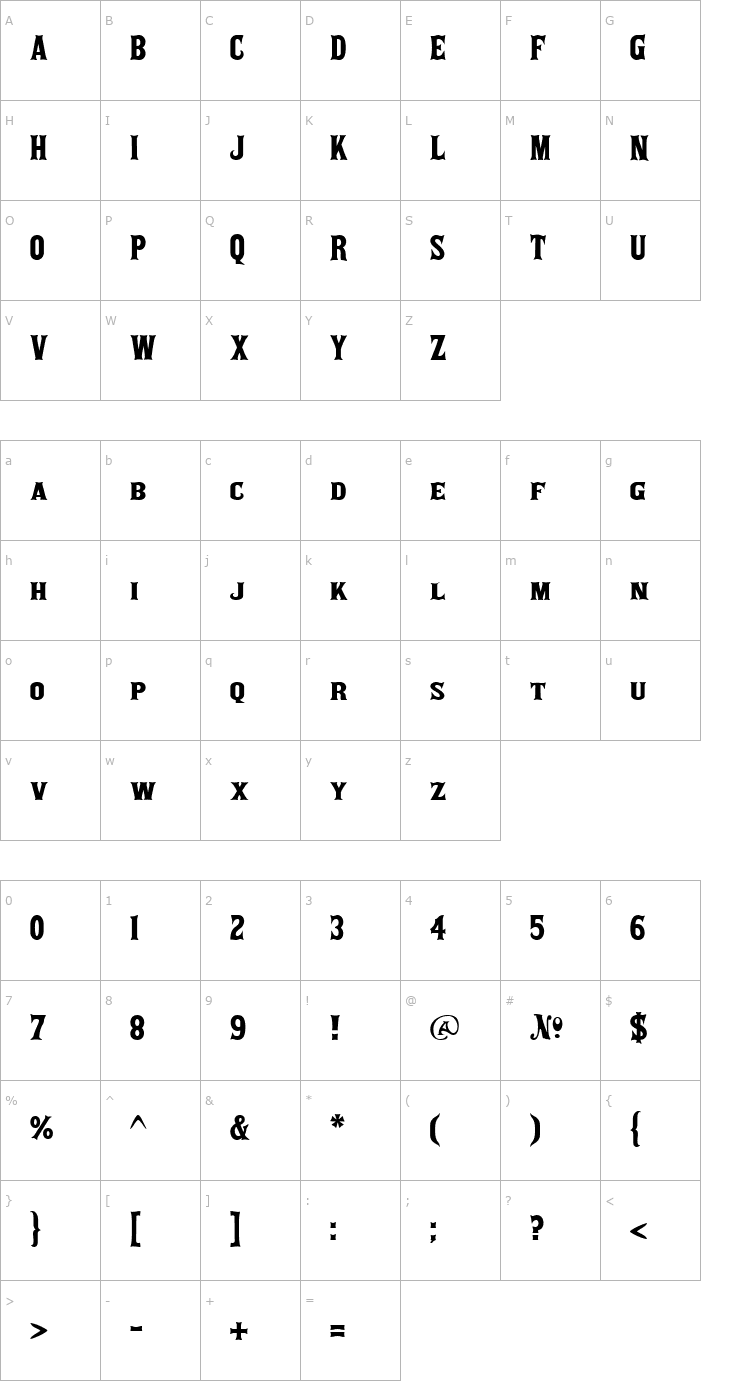 Character Map akaPosse Font