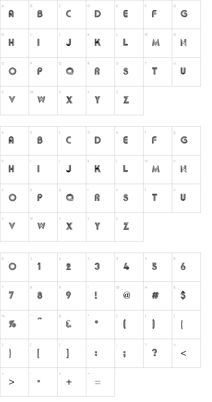 Character Map Aki Lines Regular Font