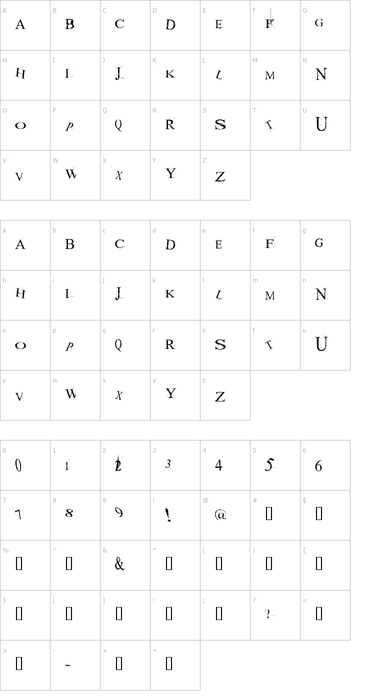 Character Map Akoom Font