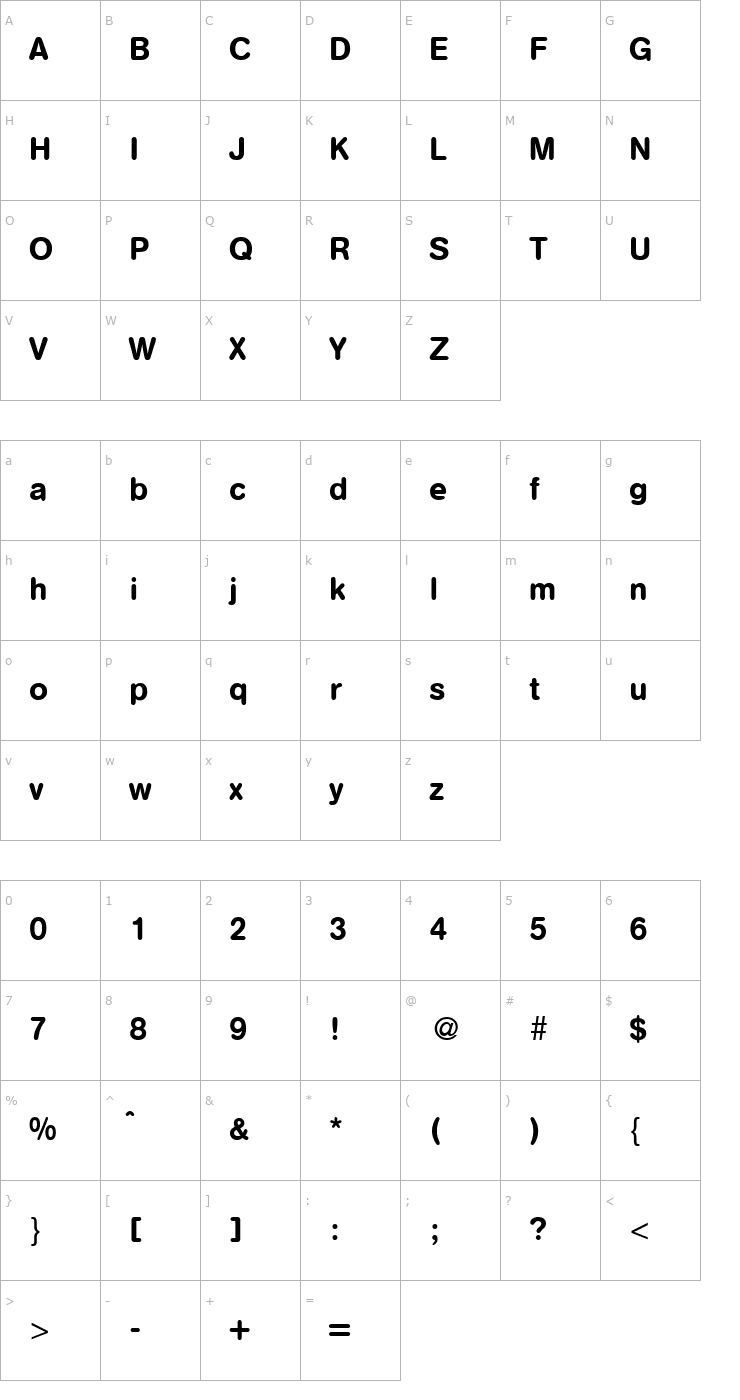 Character Map AkzentRoundedMedium-Regular Font