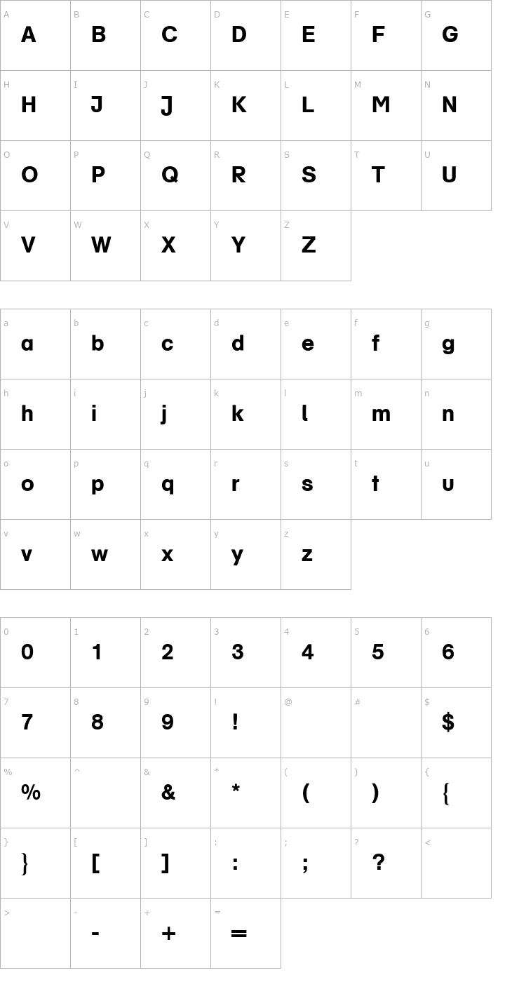 Character Map Akzidenz-Grotesk (R) Schulbuch Medium Font