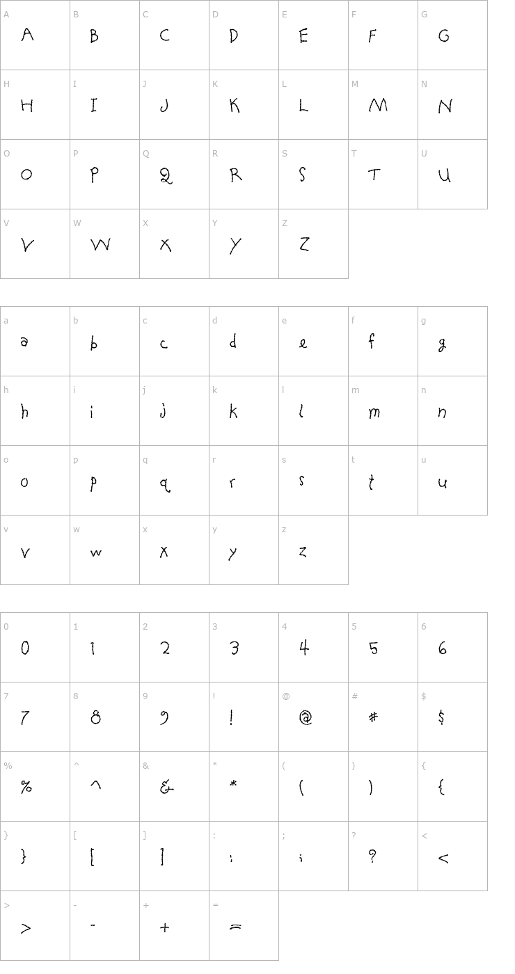 Character Map AL Amusement Font