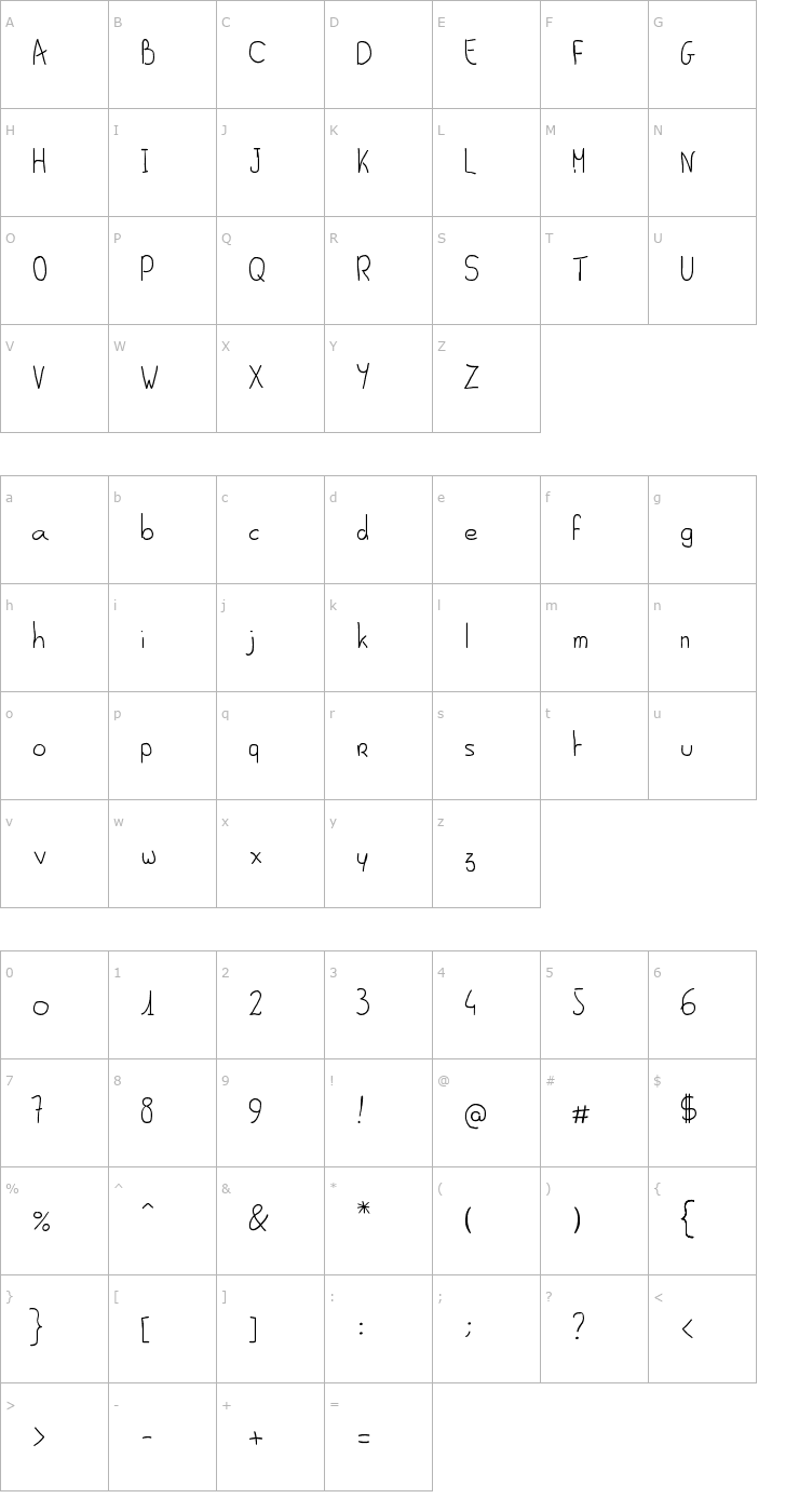 Character Map Al Seana Font