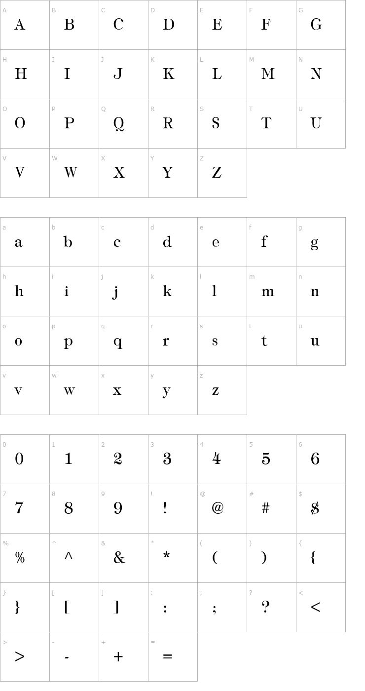 Character Map AlbrechtSSK Font