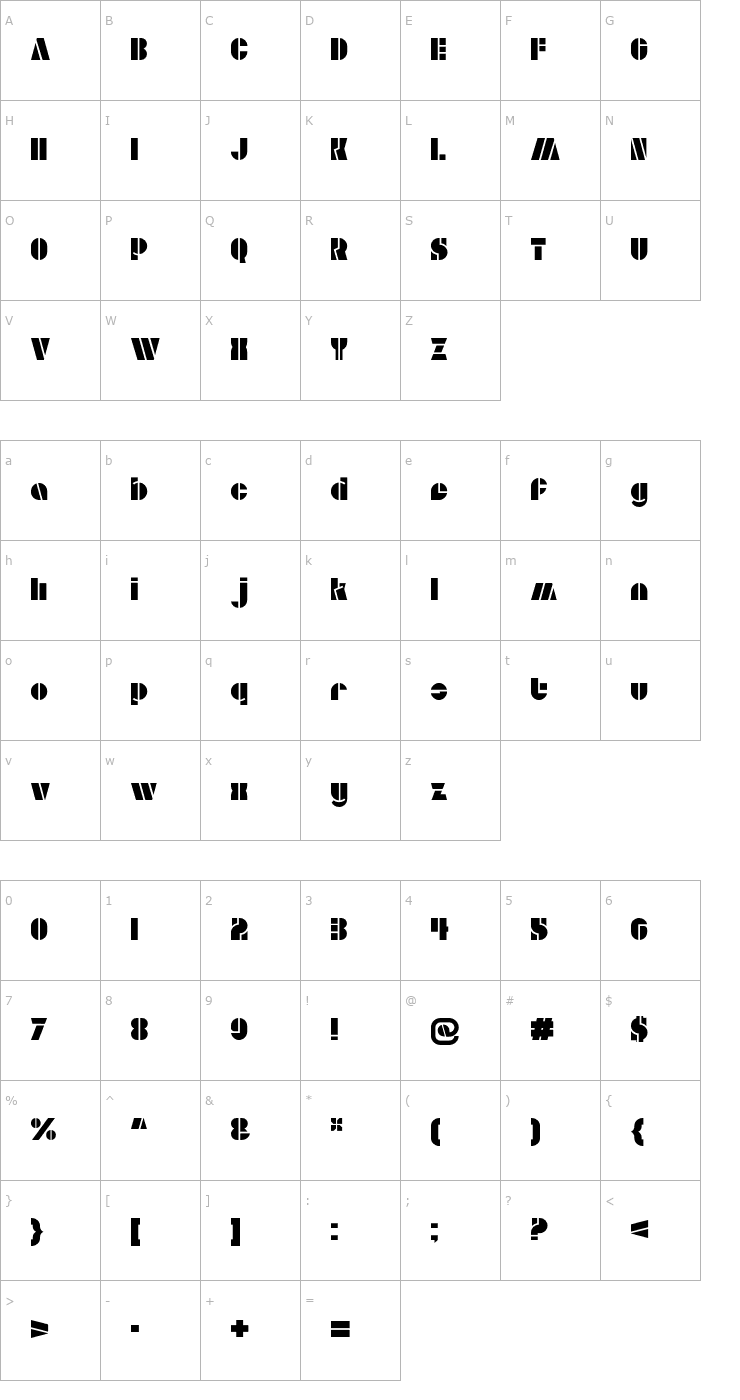 Character Map Aldo OTF Font