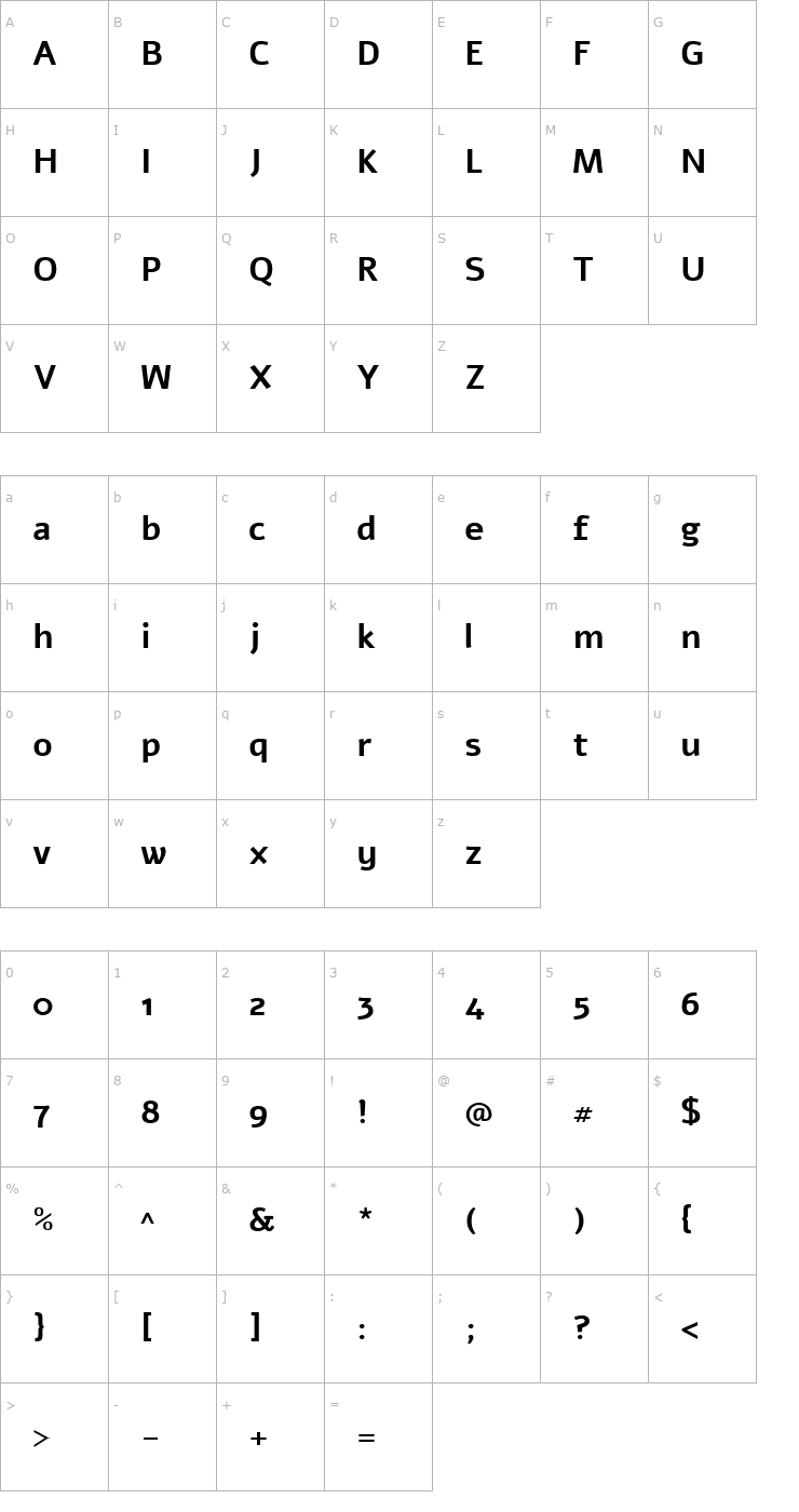 Character Map Alef Bold Font