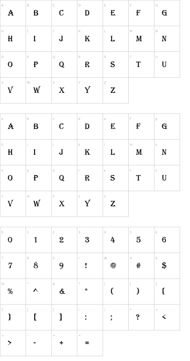 Character Map AlgerianD Font