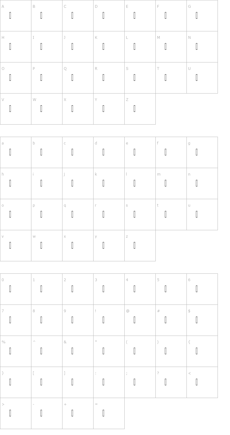 Character Map AlHarfAlJadid One Font