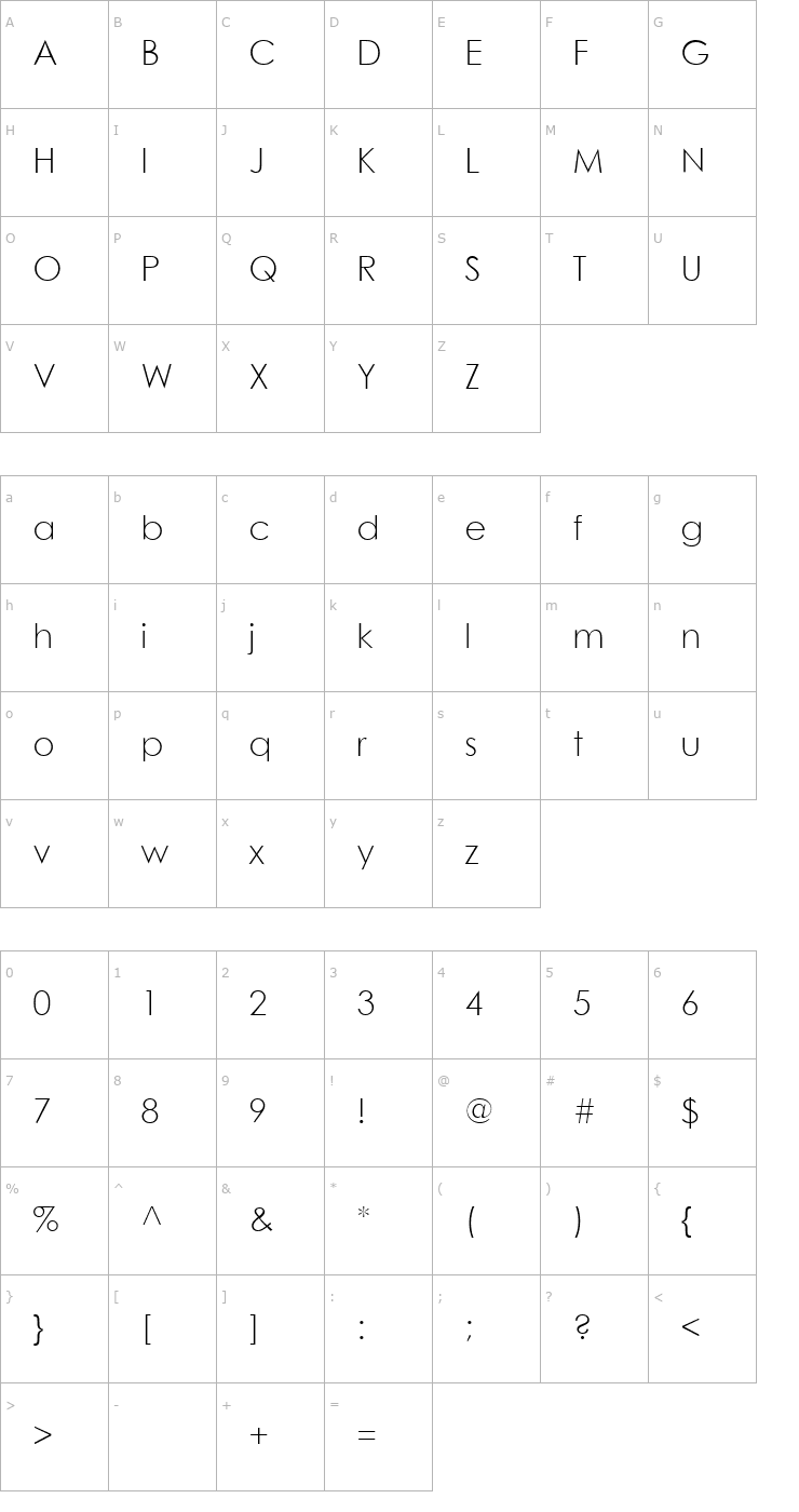 Character Map Alice0 Lao Normal Font