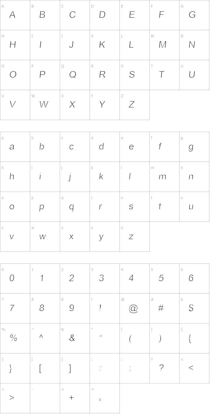 Character Map Alice2 Lao Normal Font