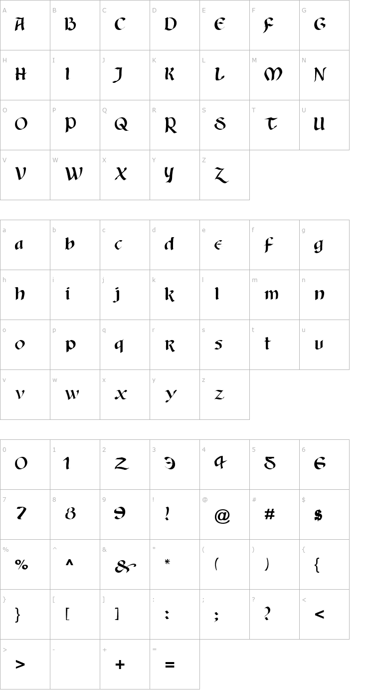 Character Map Alice3 Lao Normal Font