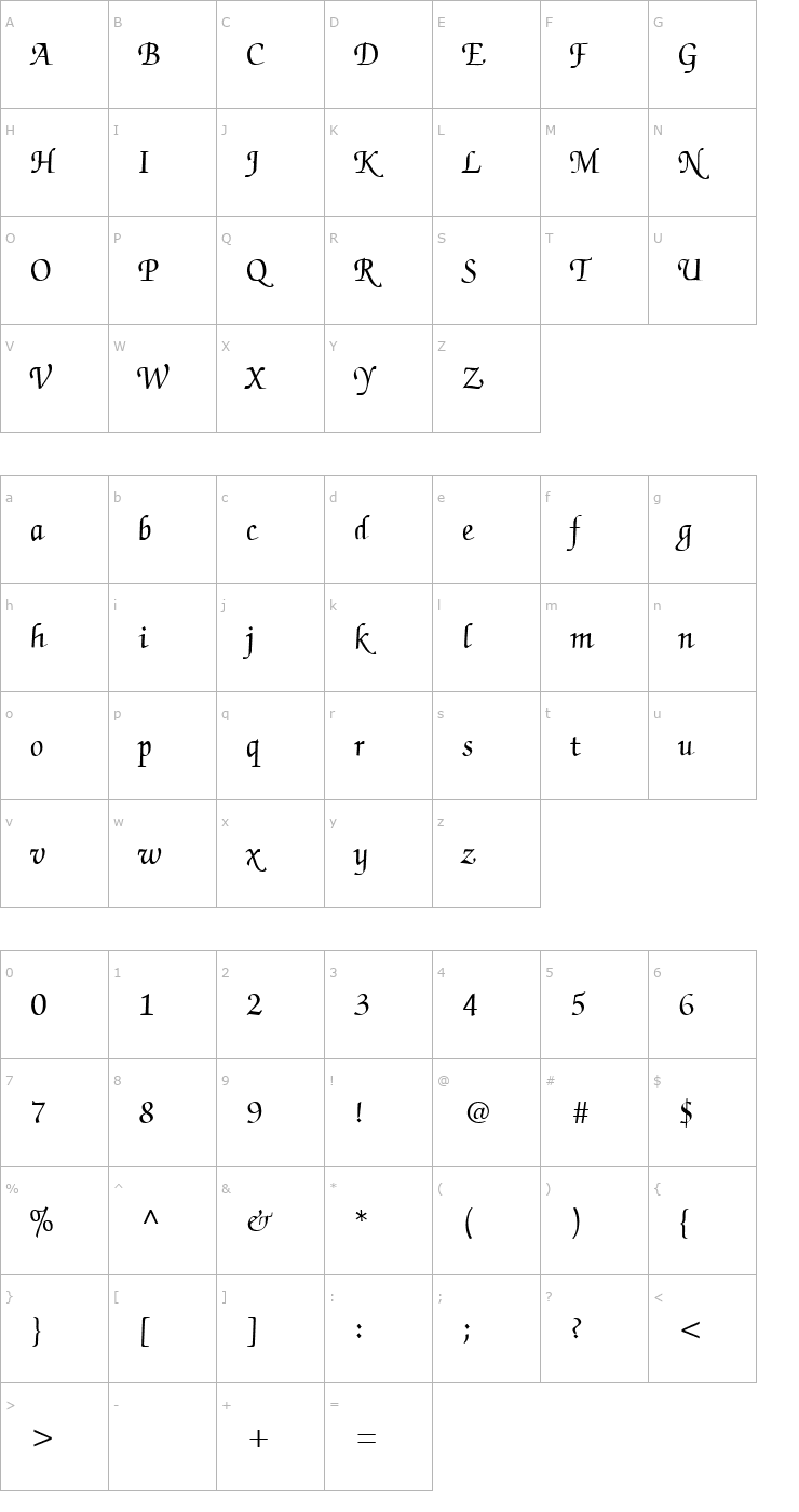 Character Map Alice5 Lao Normal Font