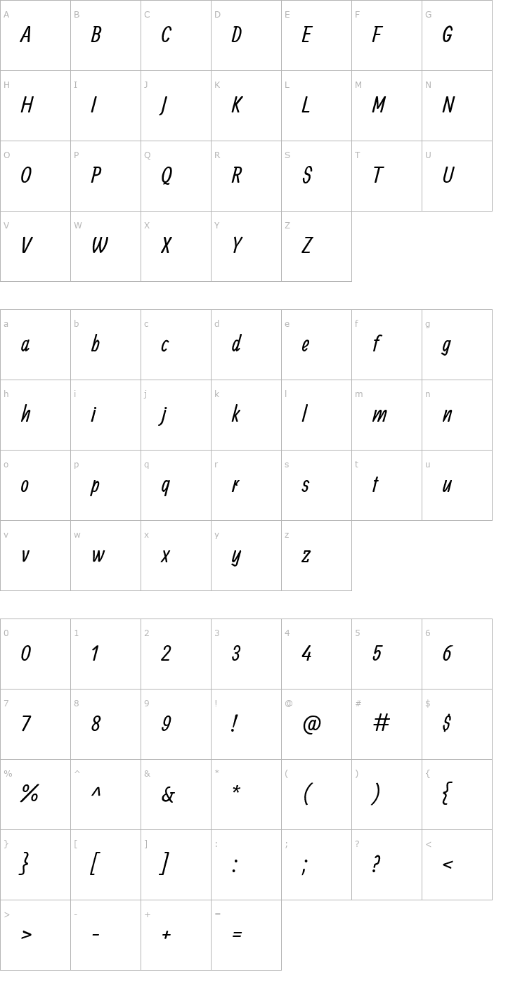 Character Map Allan Font