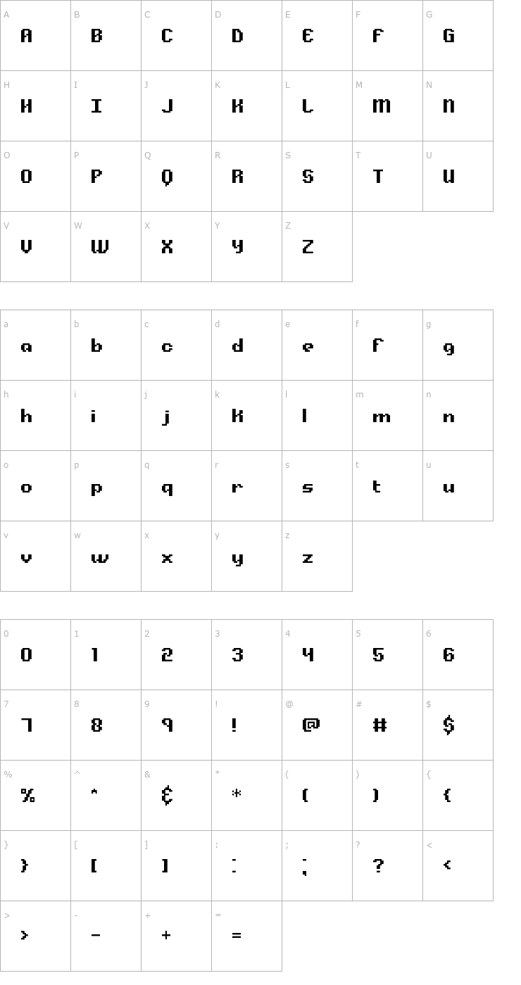 Character Map Alpha Beta Font