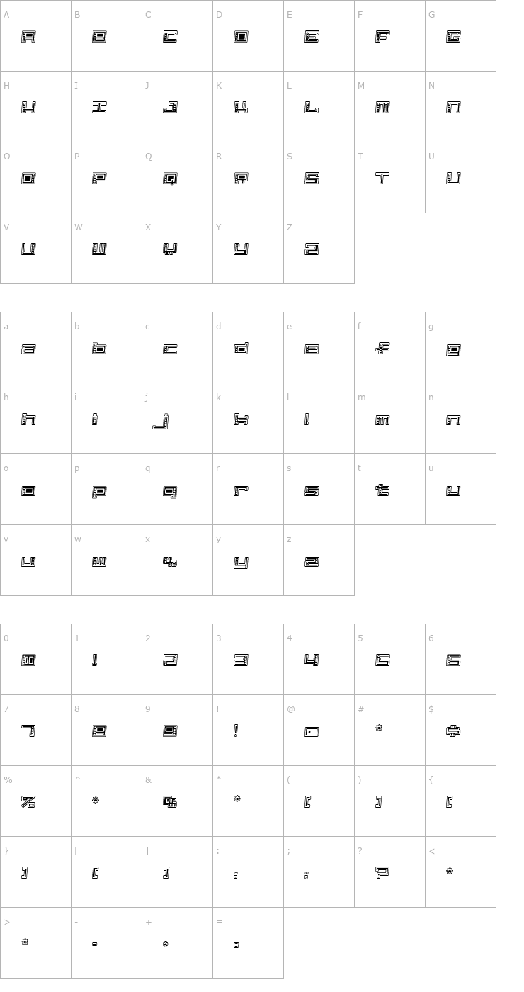 Character Map Alpha CLOWN Font