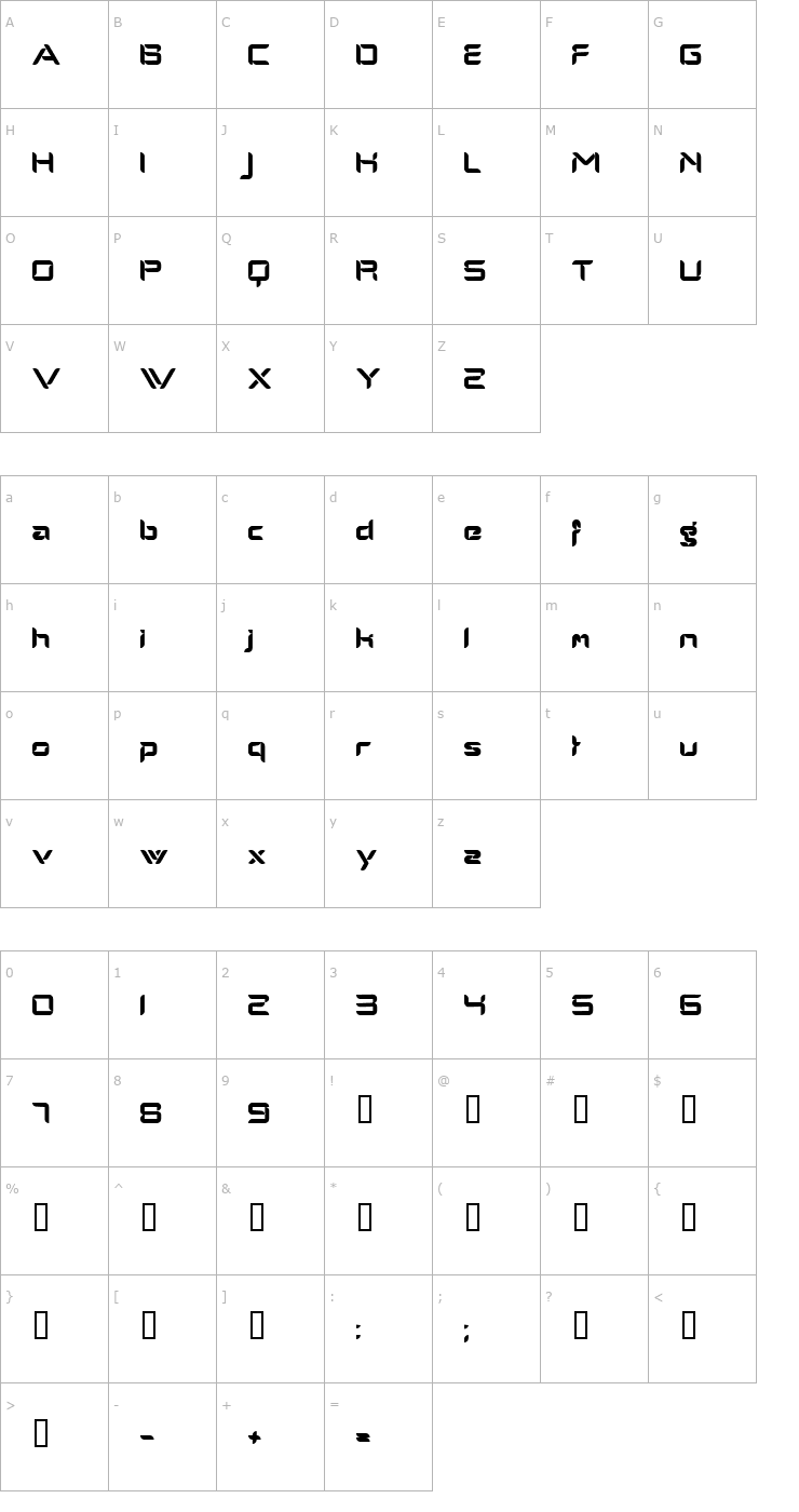 Character Map Alpha Male Modern Font