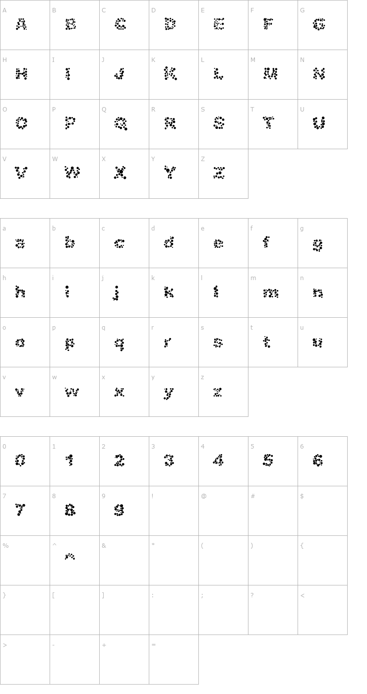 Character Map Alphabet_05 Font