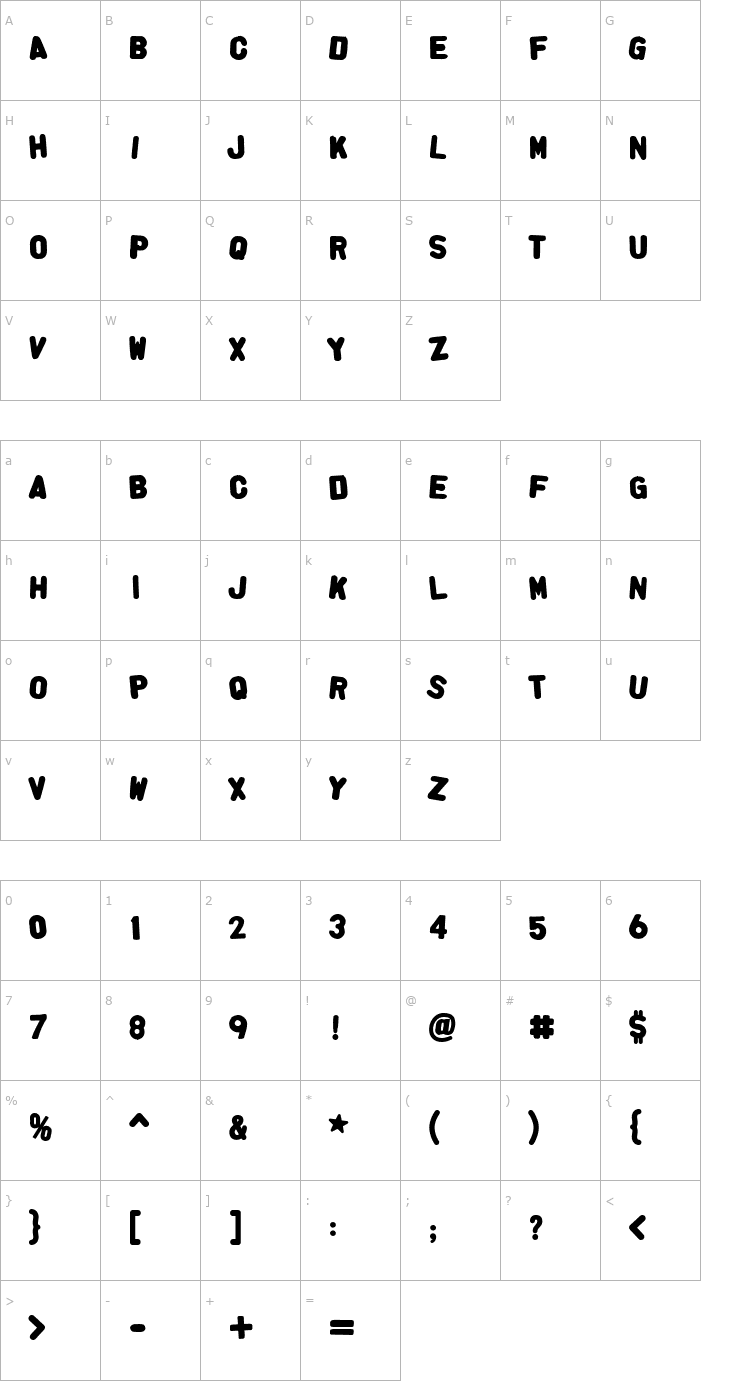 Character Map AlphaFridgeMagnetsAllCap Font