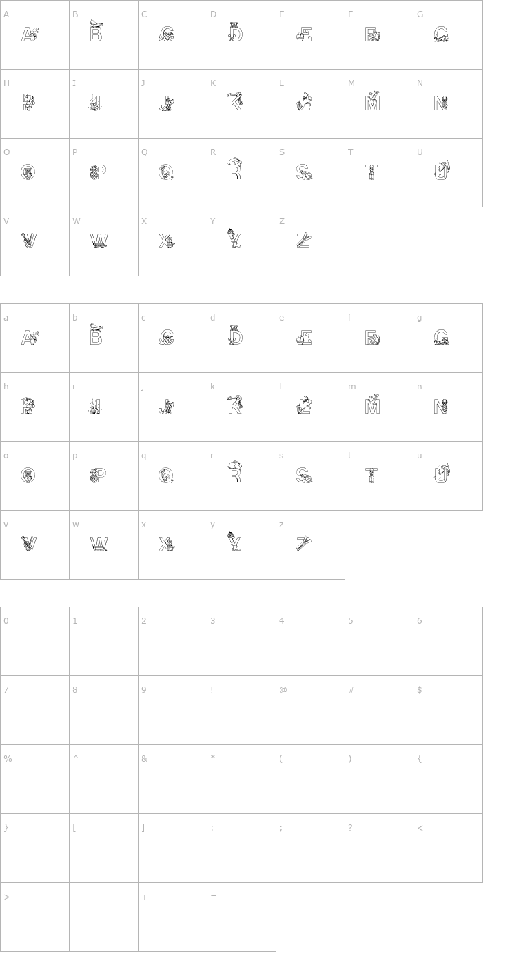 Character Map Alphapix Font