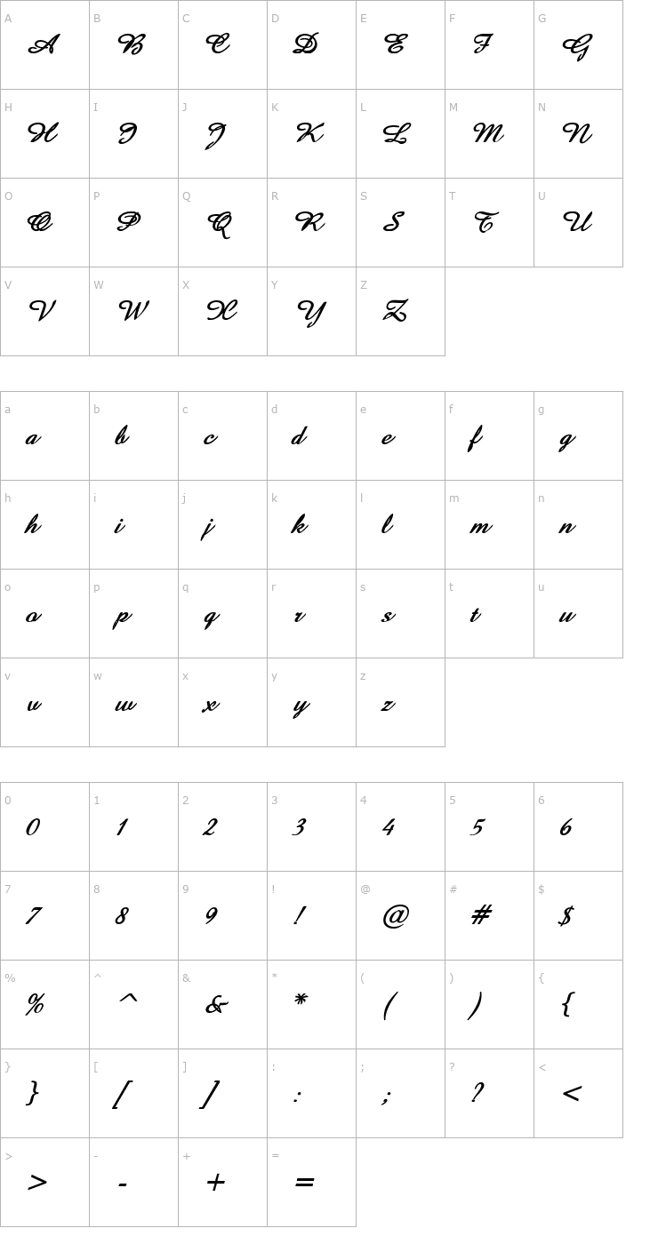 Character Map Amaze Bold Italic Font