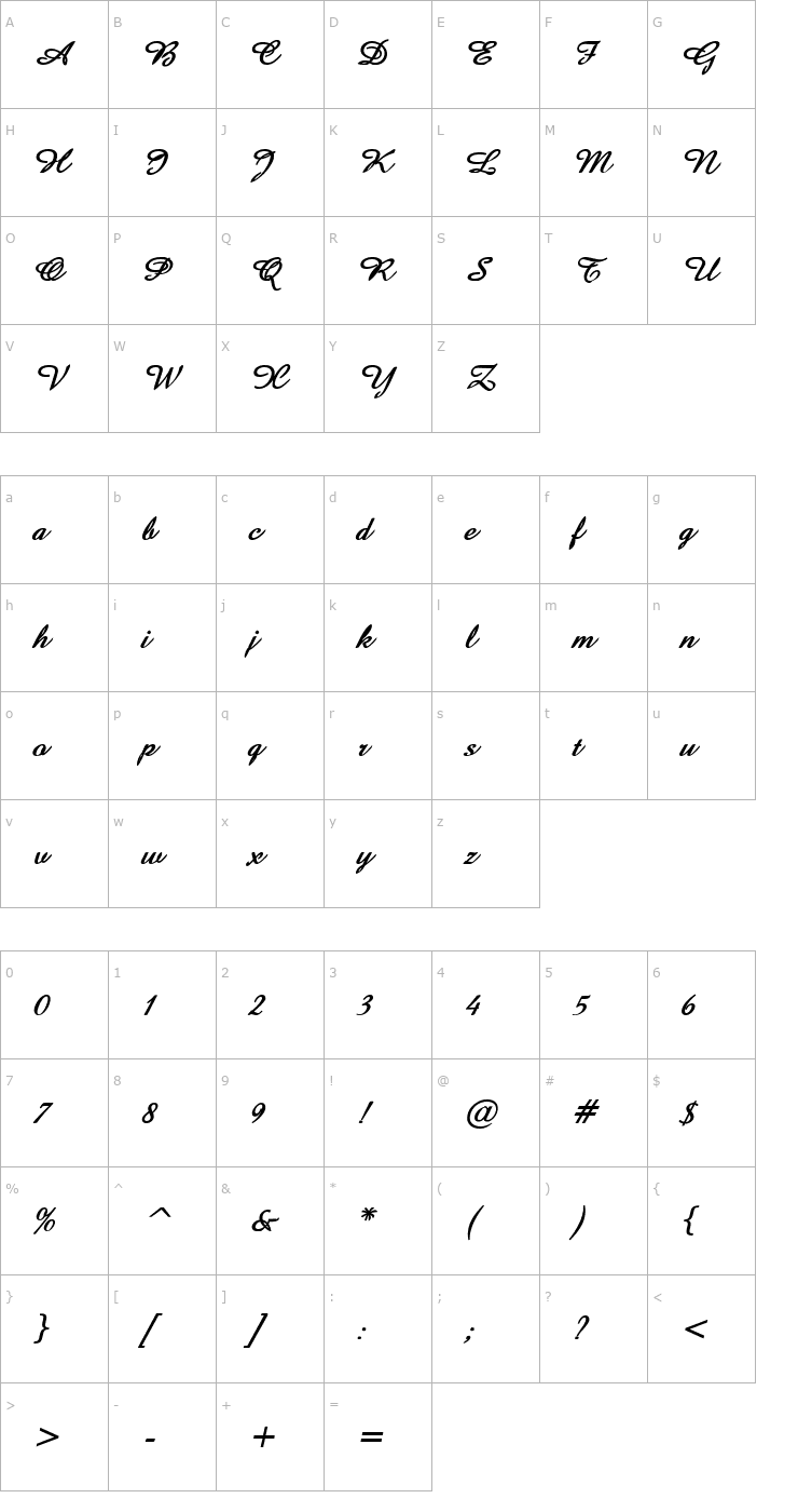 Character Map Amaze D Bold Italic Font