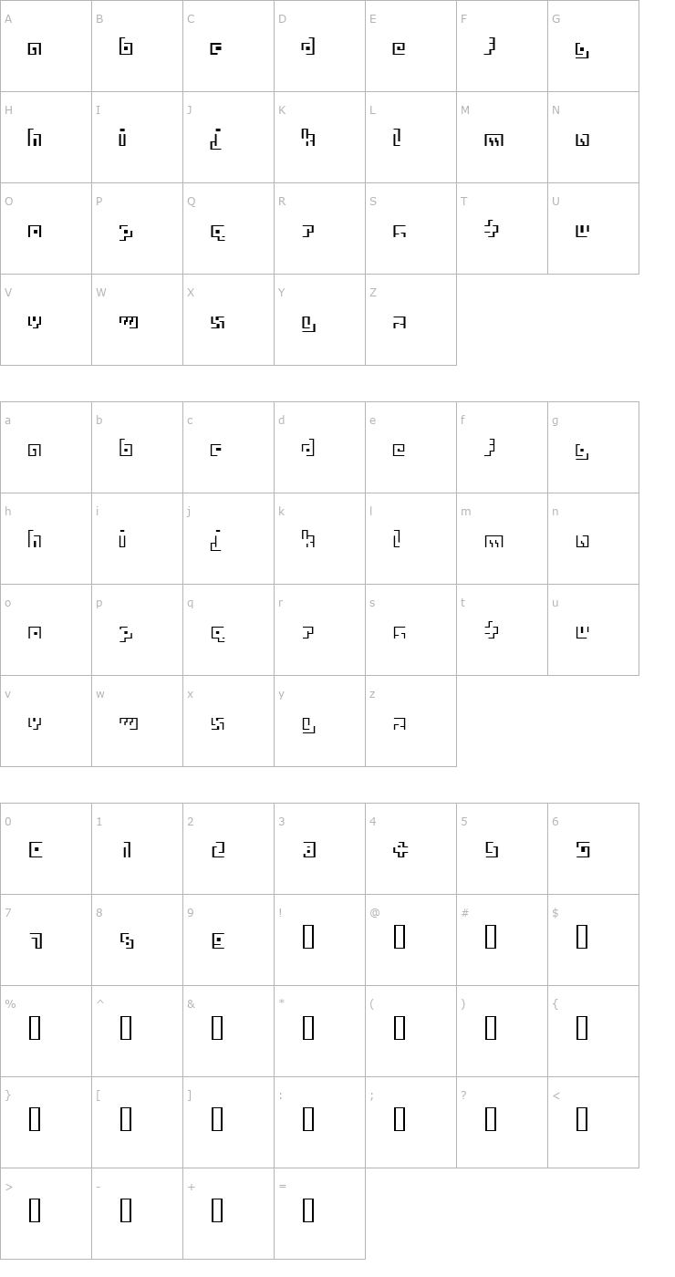 Character Map AmazeSSK Font