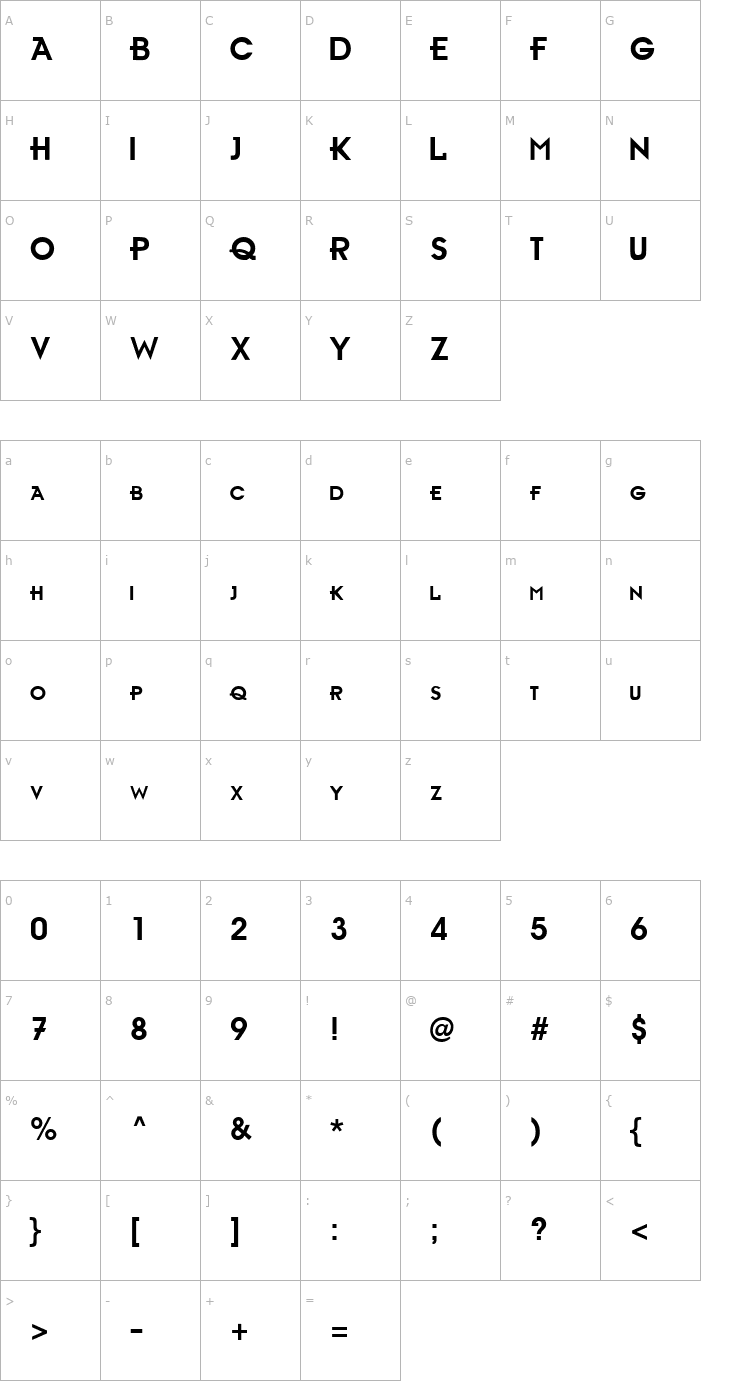 Character Map Ambient Medium Font