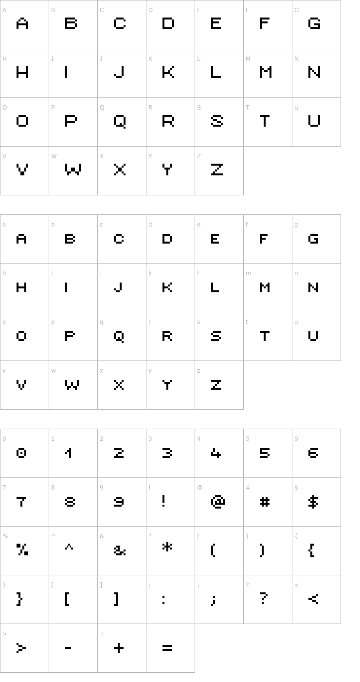 Character Map Ambitsek Font