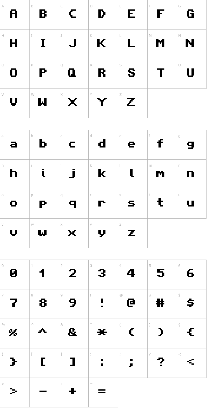 Character Map Amiga Forever Font