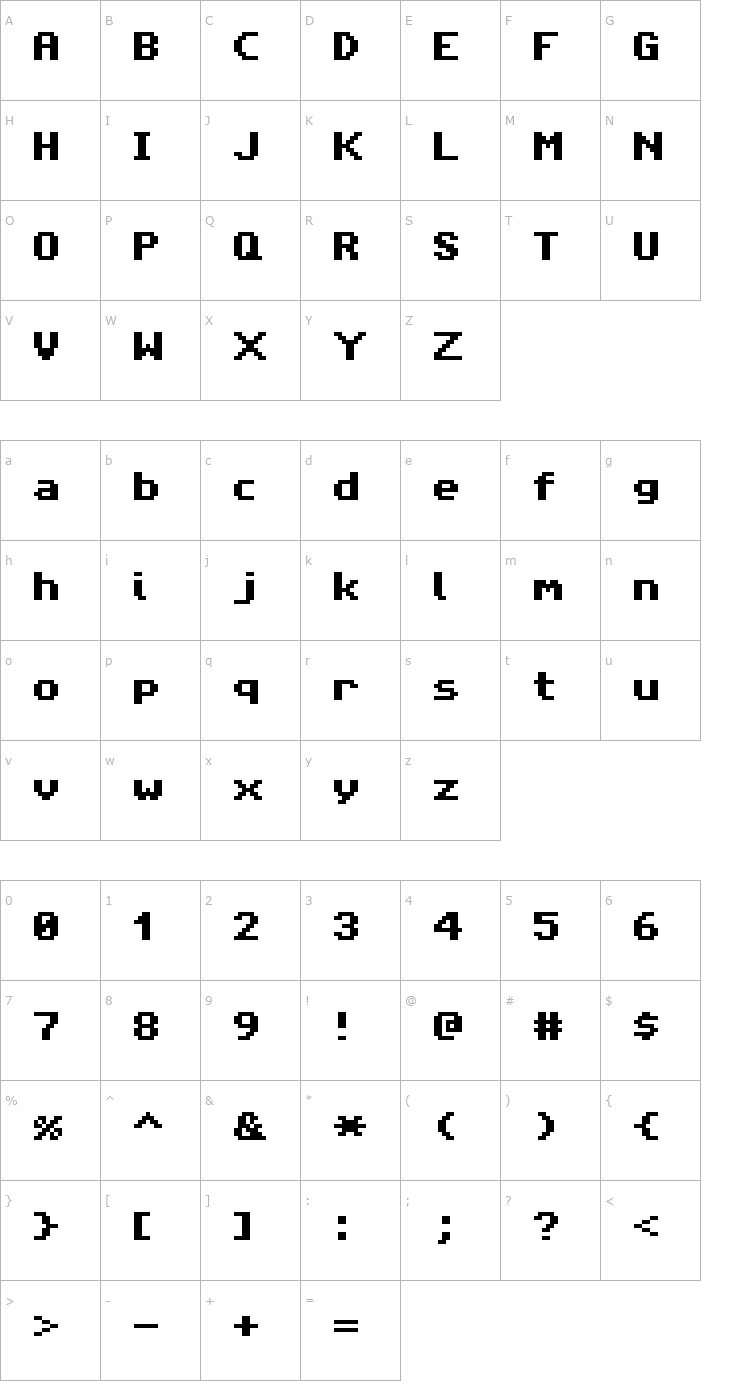 Character Map Amiga Forever Pro Font