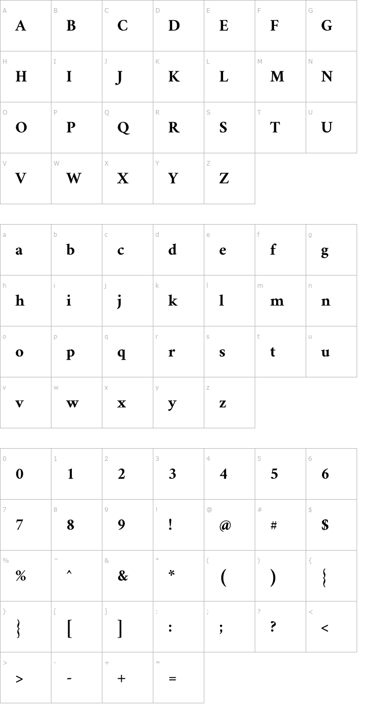 Character Map Amiri Bold Font