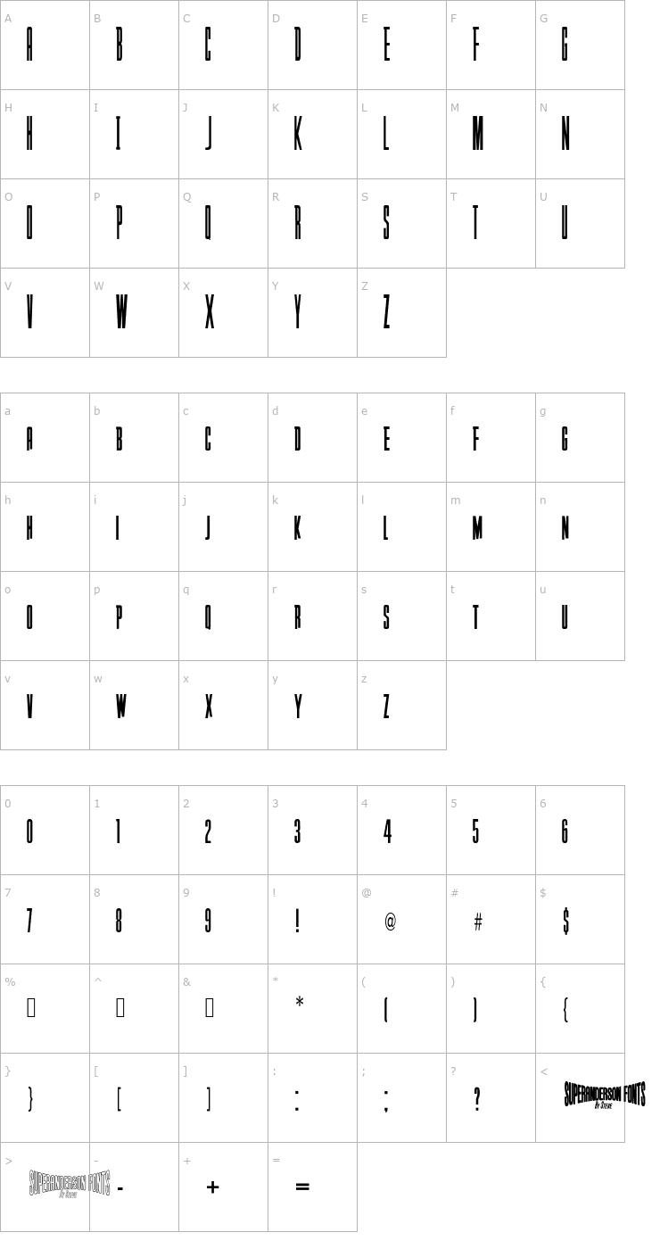 Character Map Anderson Captain Scarlet Font