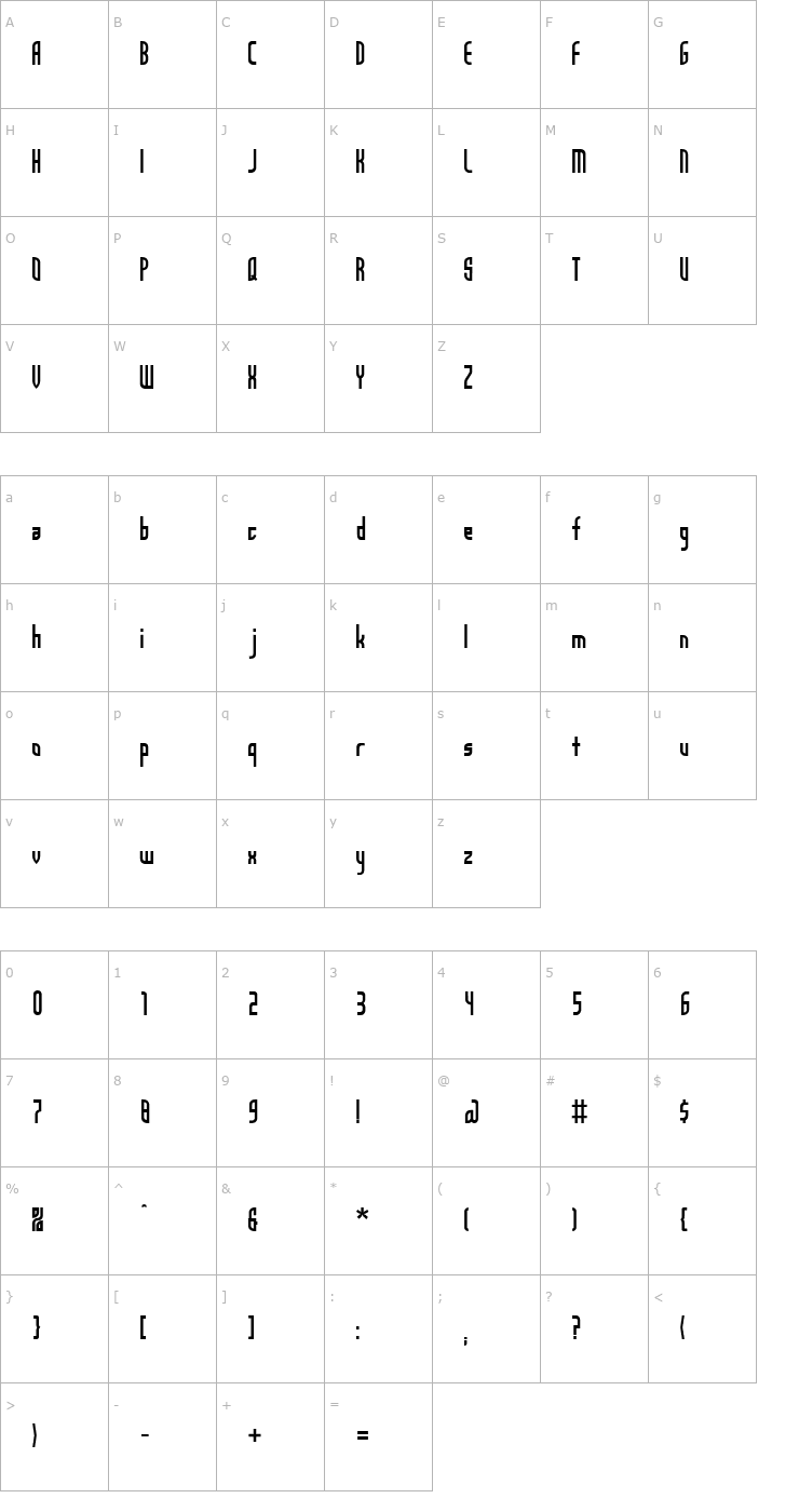 Character Map Angela Sans Font