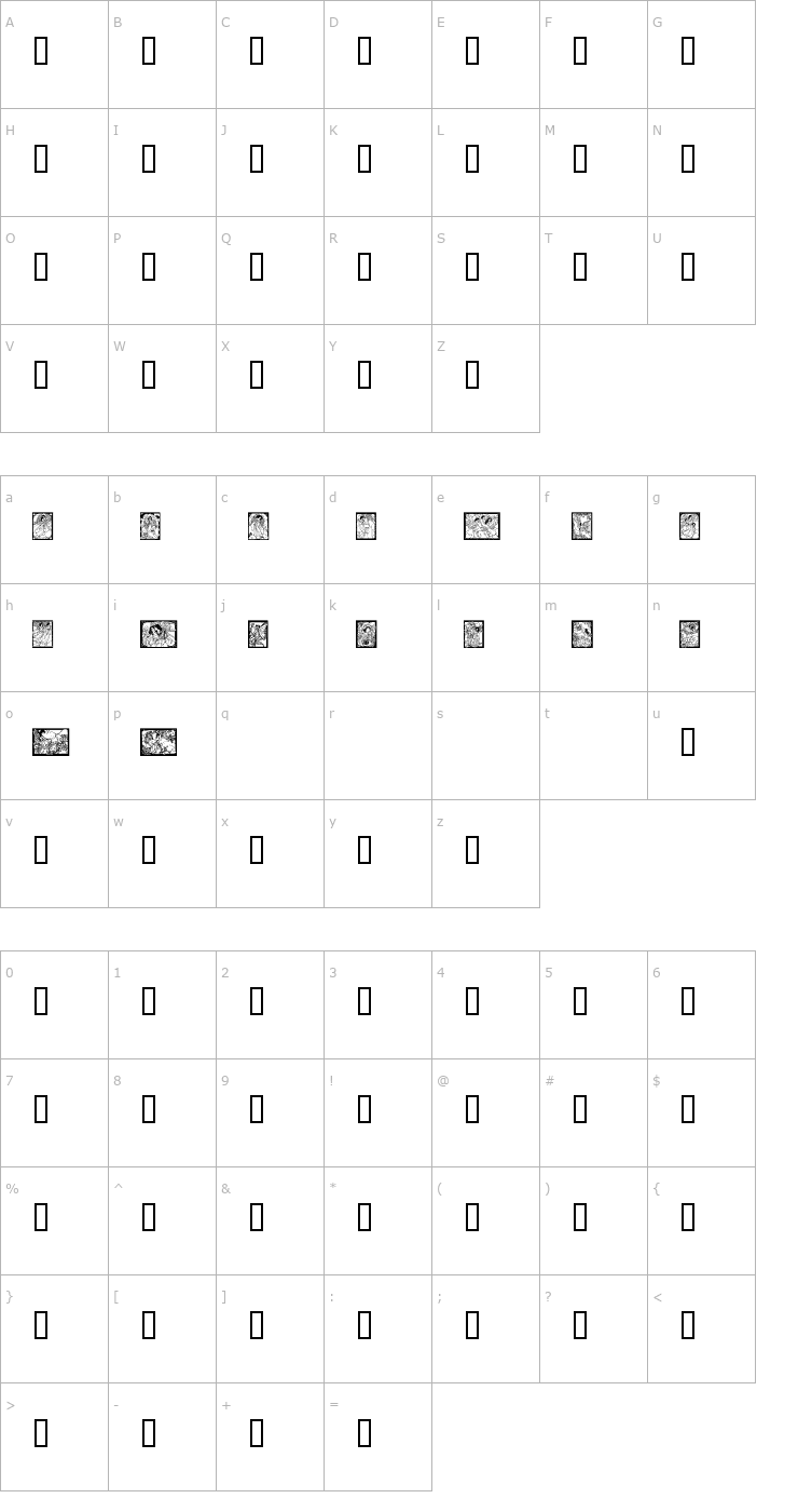 Character Map Angels Fairies Font