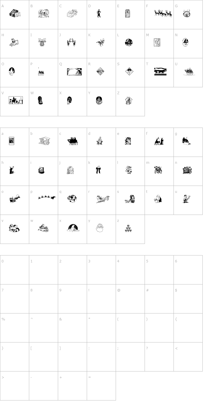 Character Map AngelsMisc6 Font