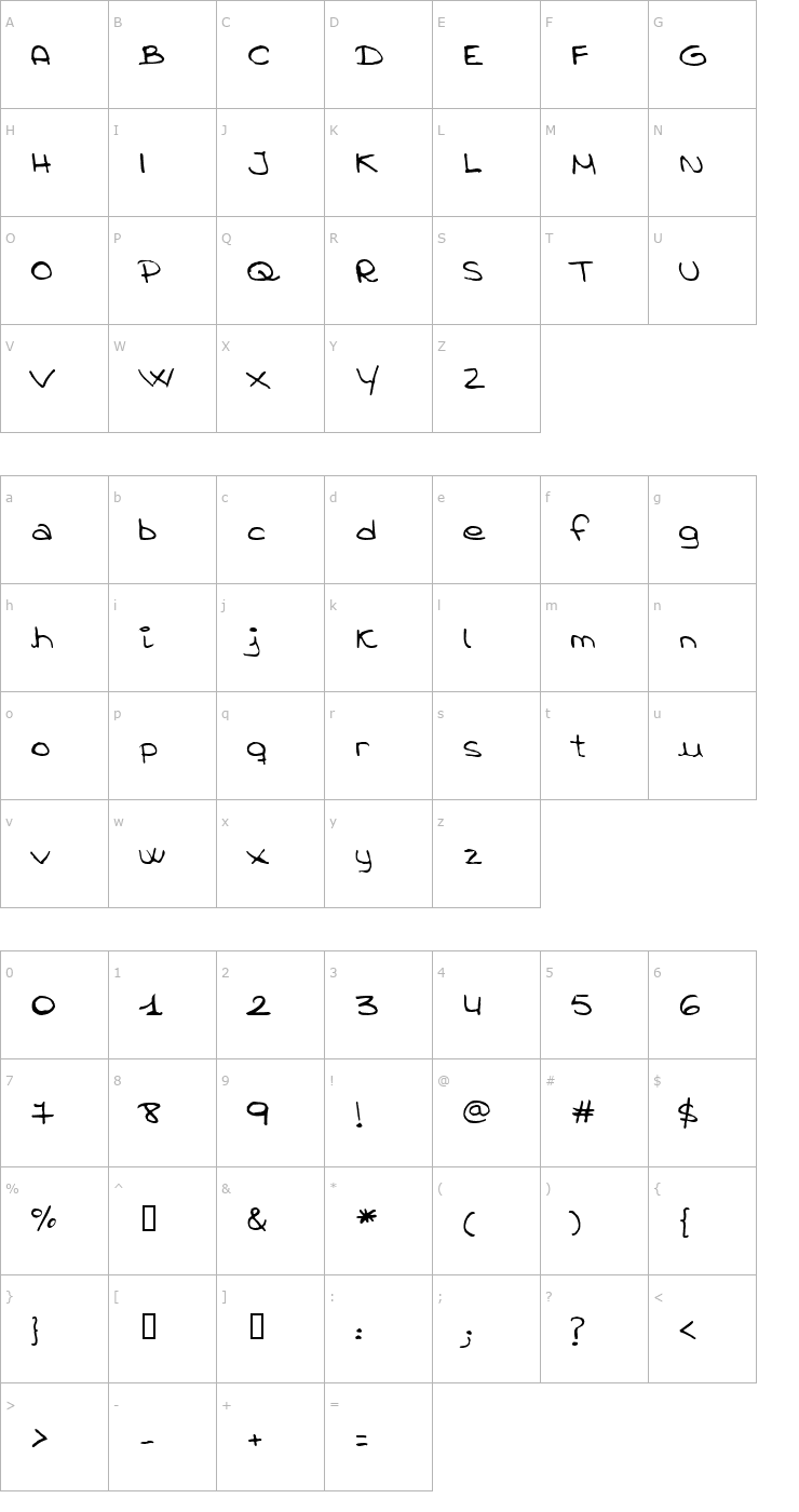 Character Map Anmari Font