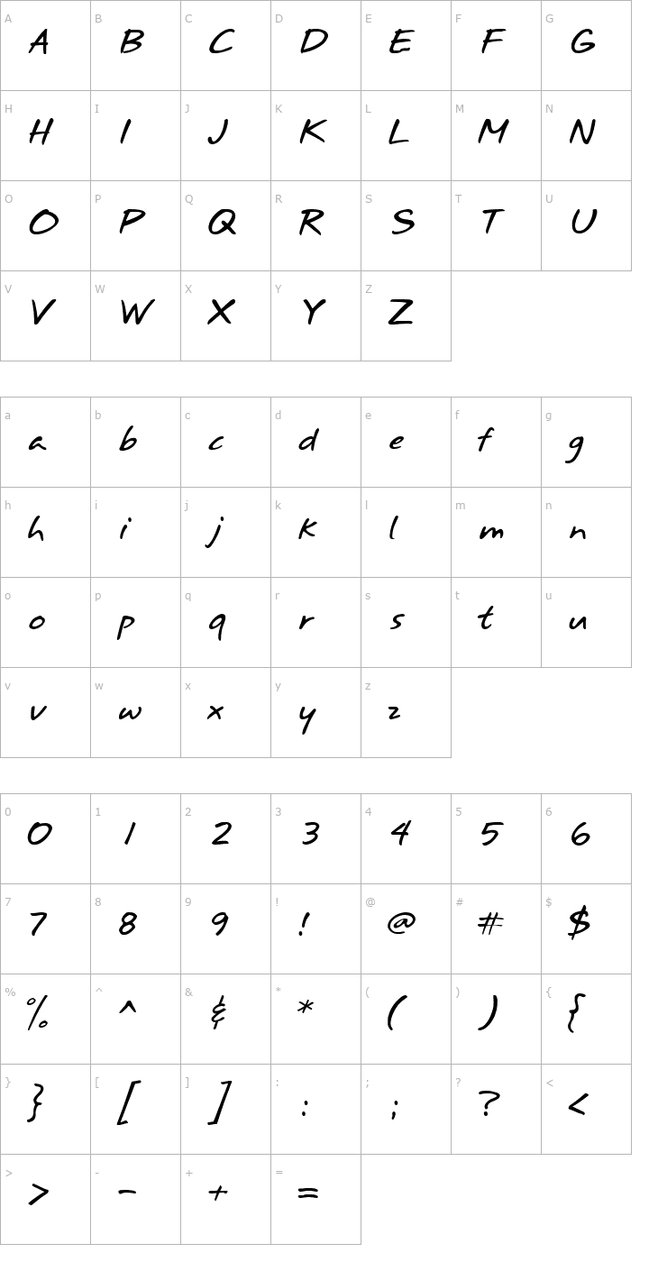 Character Map Annifont Font