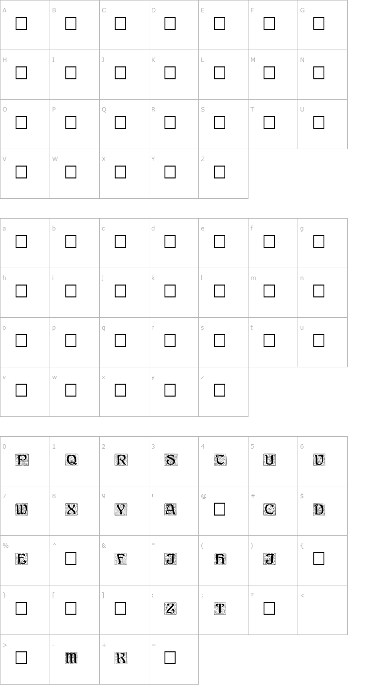 Character Map AnnStone.fog Font