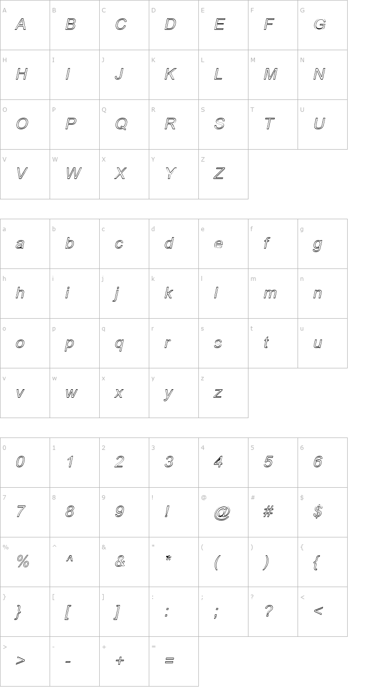 Character Map Antenna Weedy Font