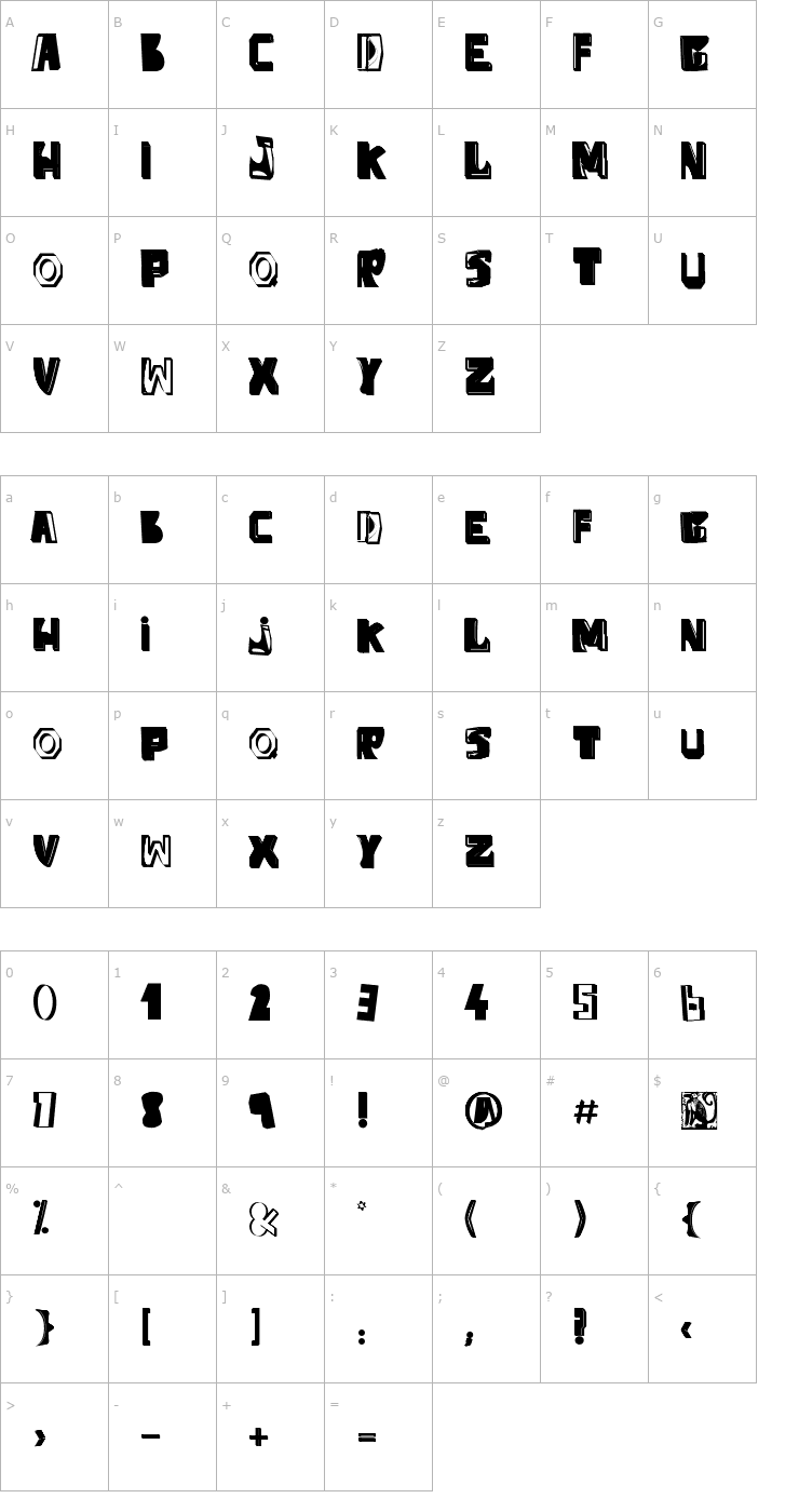 Character Map Anti Folk Font