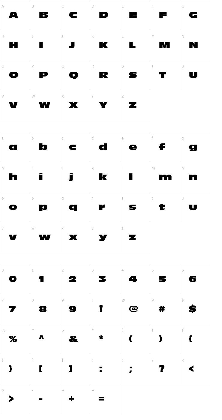 Character Map AntiqueOliNorPReg Font