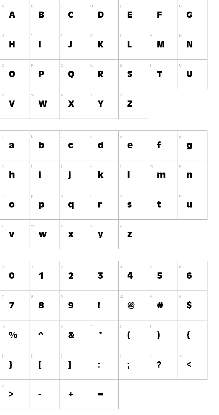 Character Map AntiqueOliT Bold Font