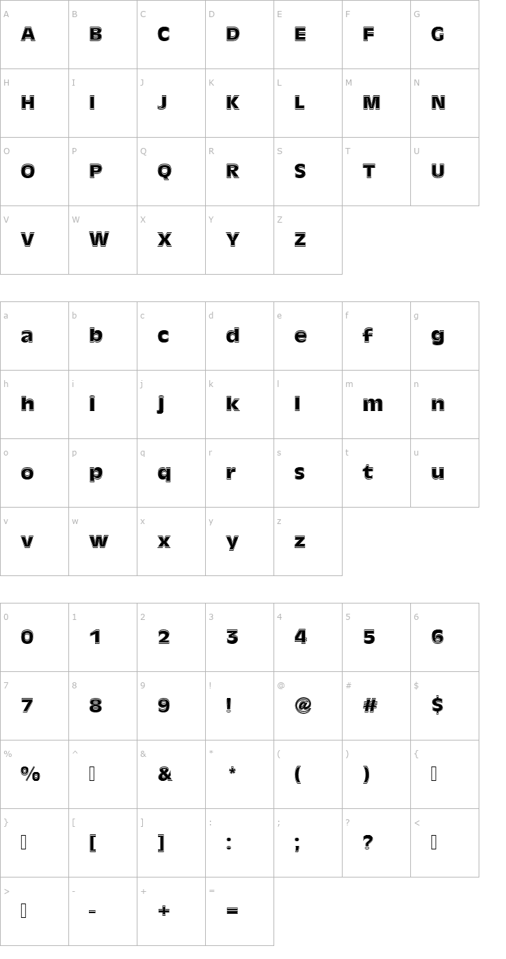 Character Map AntiqueOliTBolIn1 Font