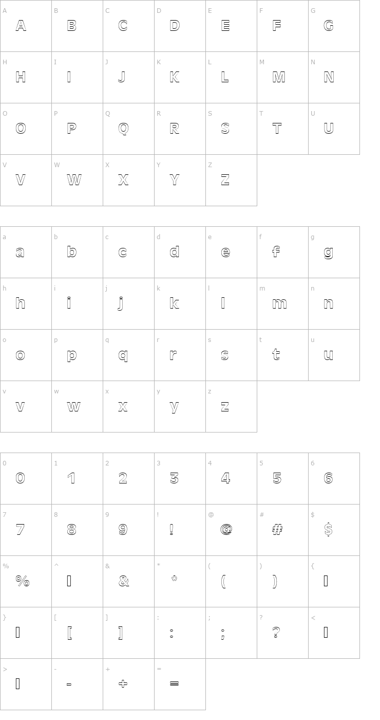 Character Map AntiqueOliTMedOu1 Font